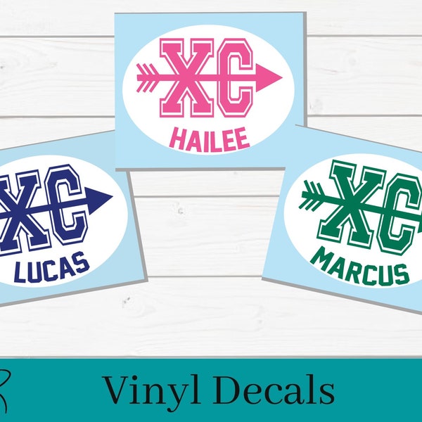 Personalized Cross Country vinyl decal, Car Decal, Laptop decal, Water bottle decal, Cooler Decal