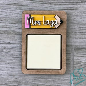 Teacher Sticky Notepad Holder, Teacher Appreciation Gift, Teacher Gift, Personalized Teacher Sticky Notepad Holder