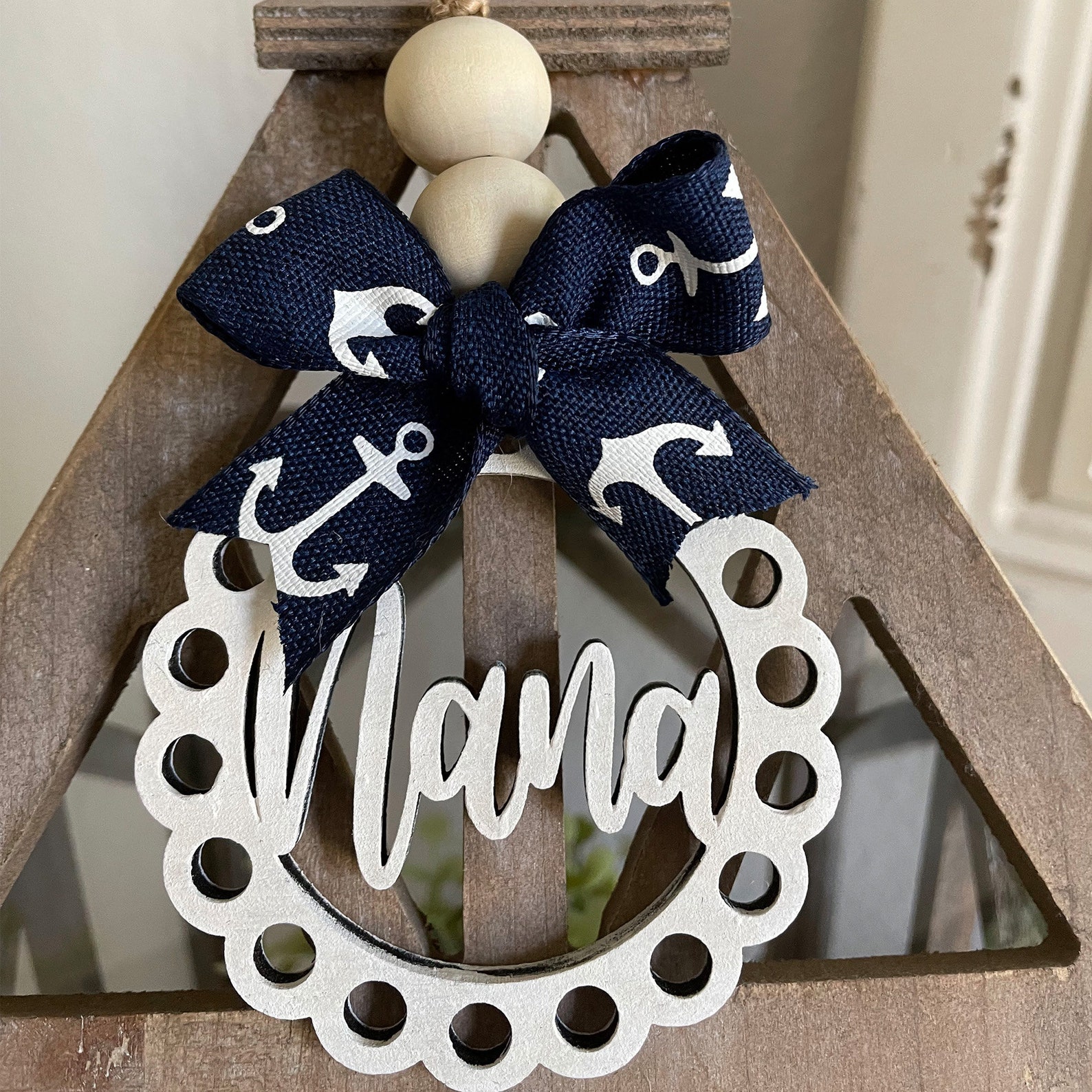 Car Charm Monogram Rear View Mirror Car Decor Baseball Mom Etsy