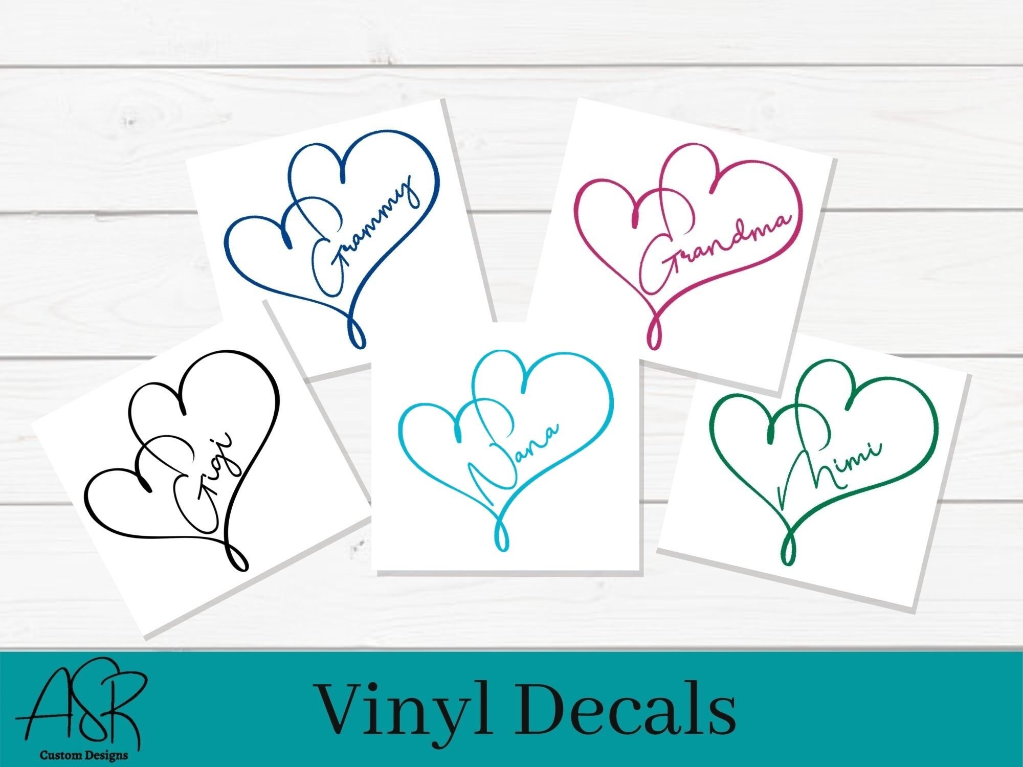 Grammy With Heart Vinyl Decal Car Decal Cup Decal Etsy