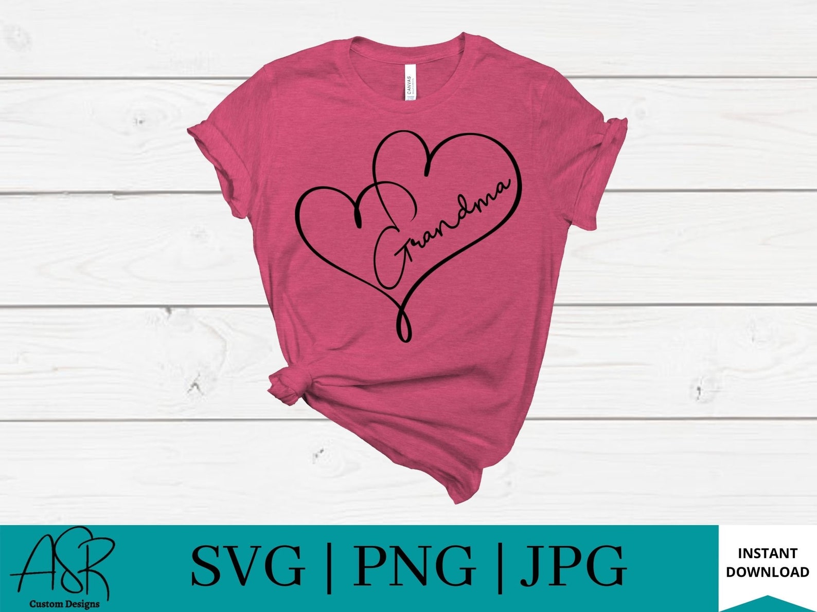 Grandma with hearts SVG PNG Cricut files Cuttables | Etsy