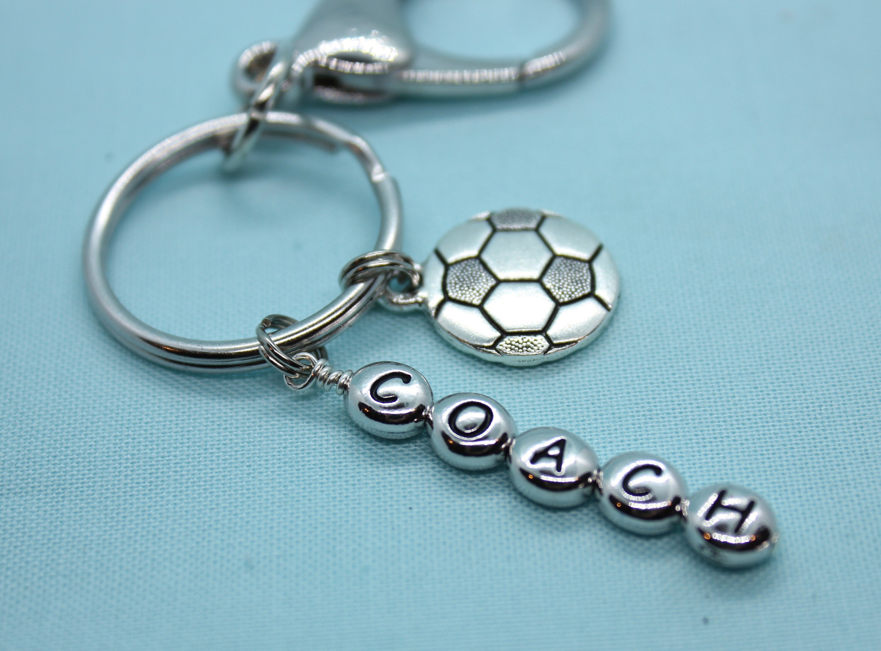 Soccer Keychain Personalized, Soccer Keyring, Car Accessory, Soccer