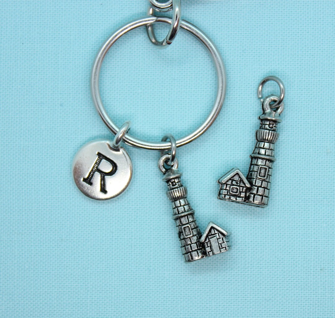 Lighthouse Keychain Nautical Keychain Lighthouse Keyring Etsy