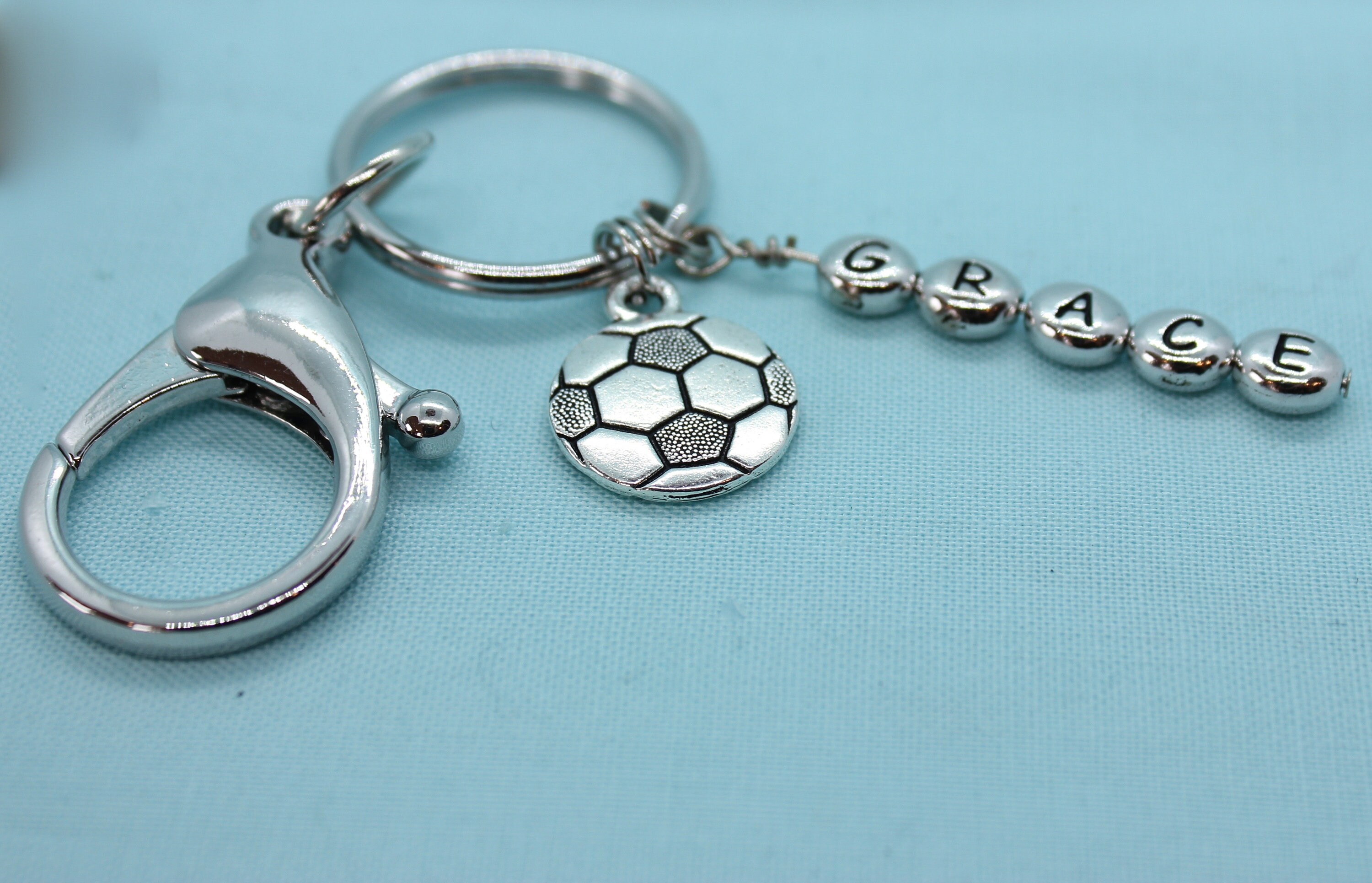 Soccer Keychain Personalized, Soccer Keyring, Car Accessory, Soccer