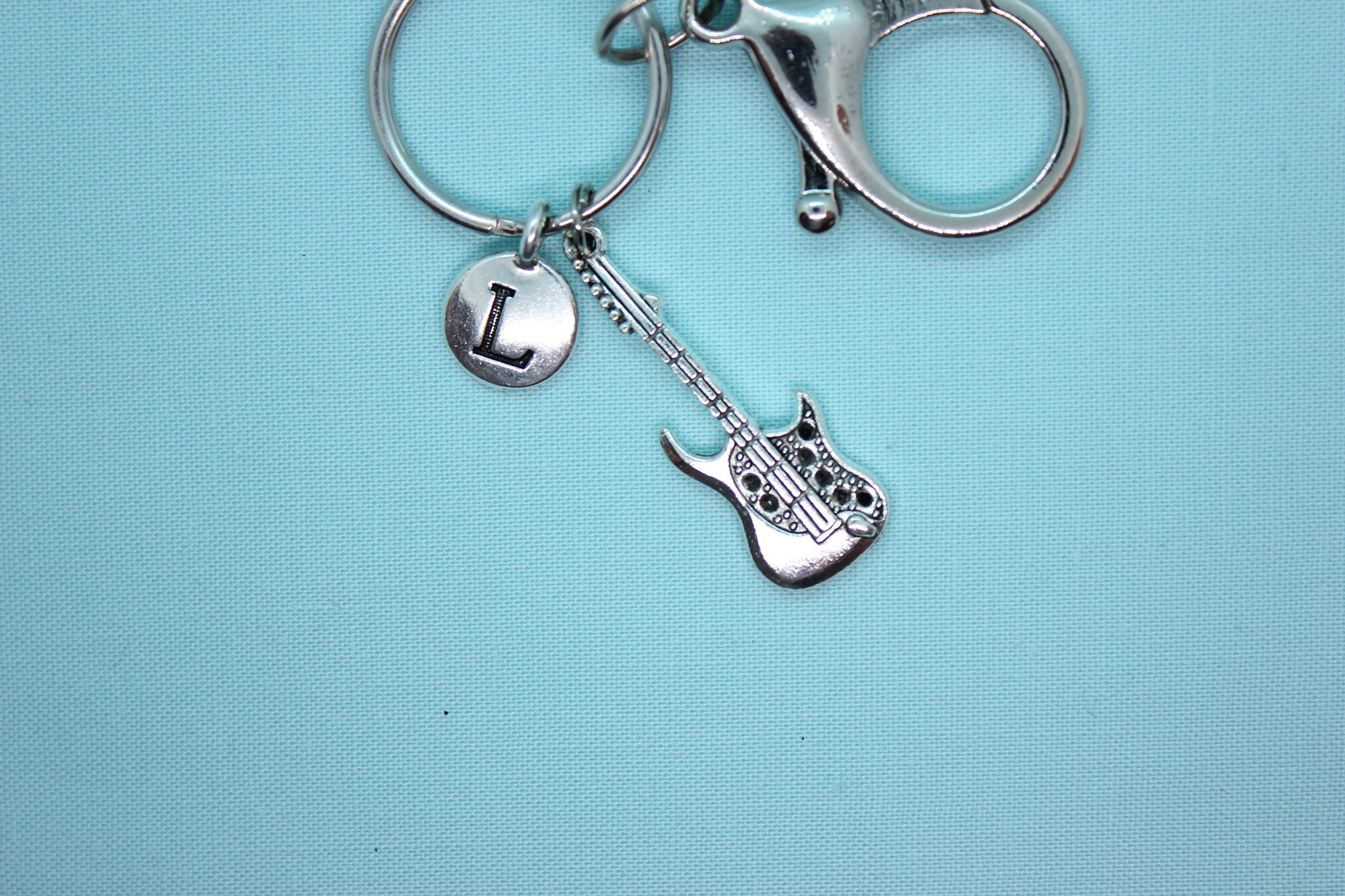 Guitar Keychain, Electric Guitar Keyring, Guitar Custom Keychain, Music
