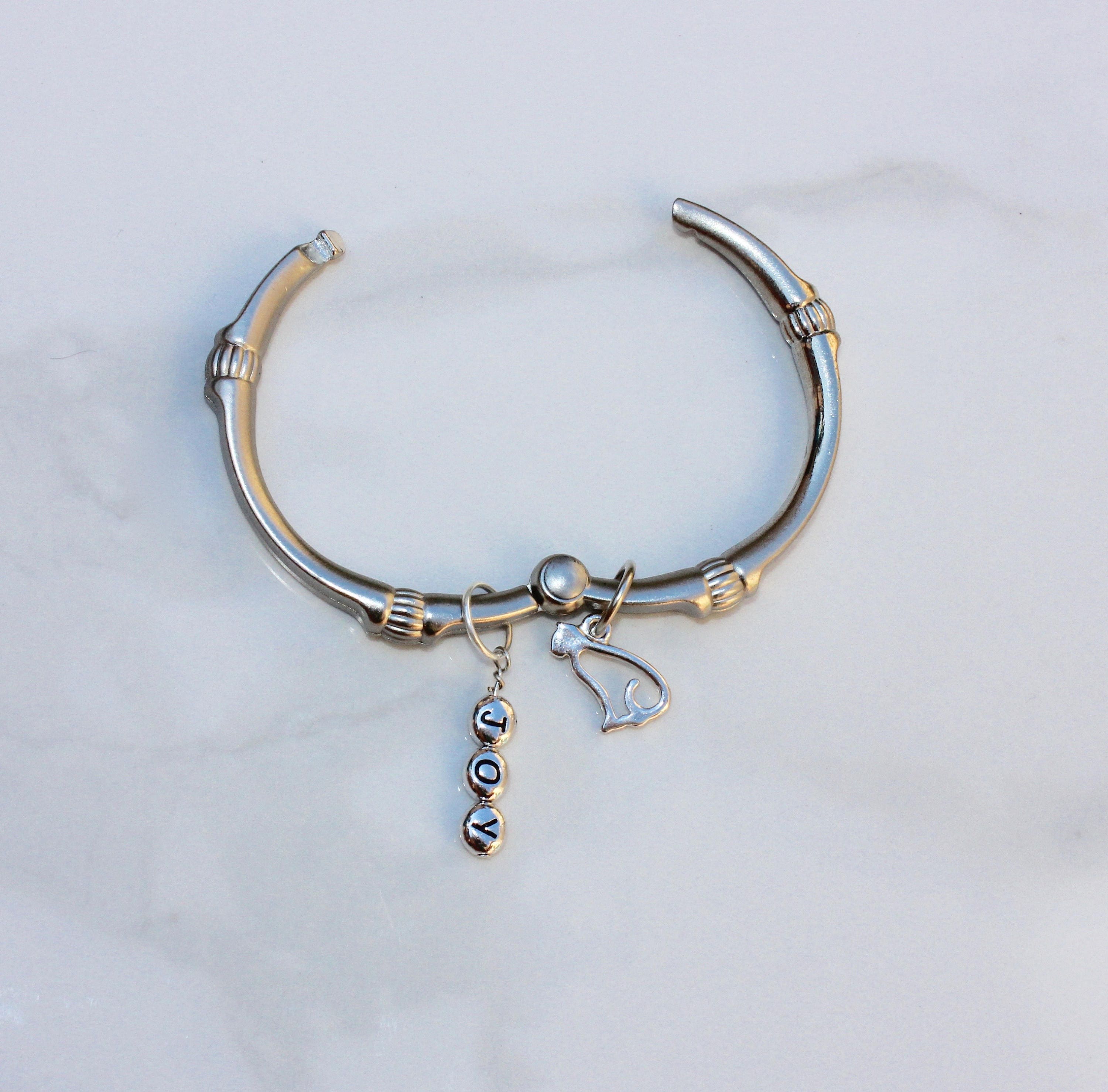 Cat Towel Organizer, Silver Cat Charm, Cat Bathroom Decor, Cat Towel