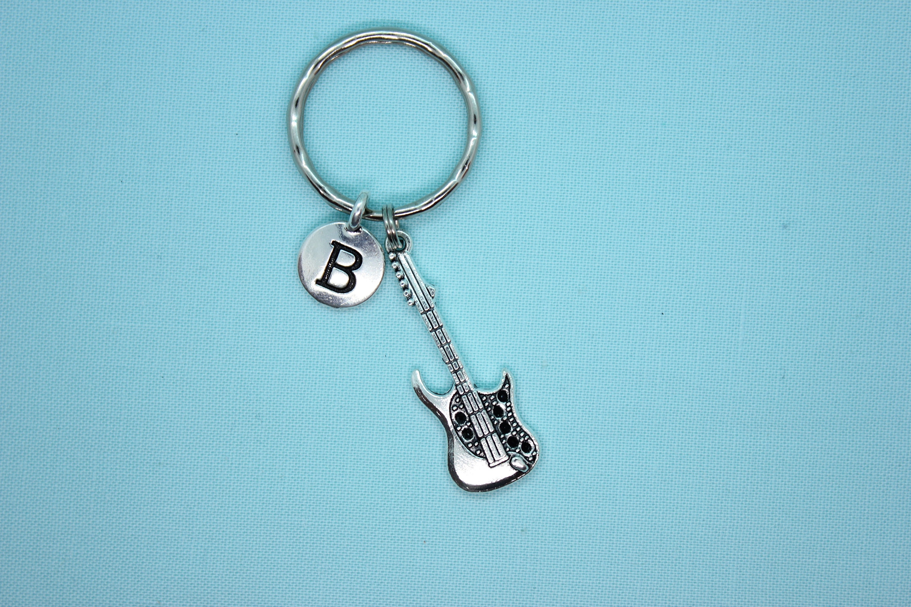 Guitar Keychain, Electric Guitar Keyring, Guitar Custom Keychain, Music