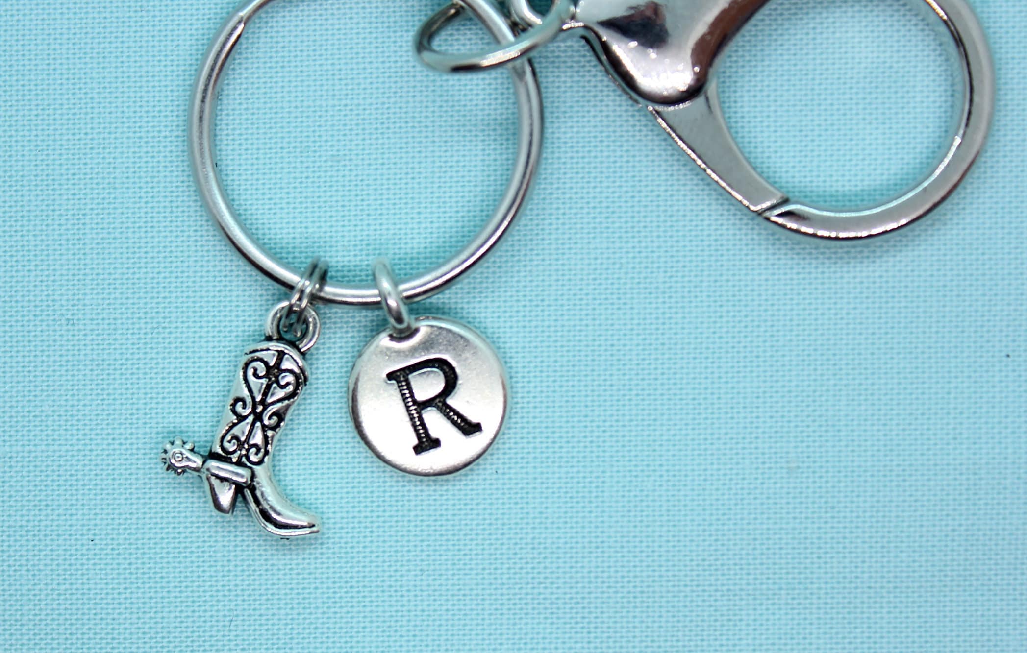 Cowboy Boot Keychain Personalized, Key Ring Personalized, Boot Charm ...