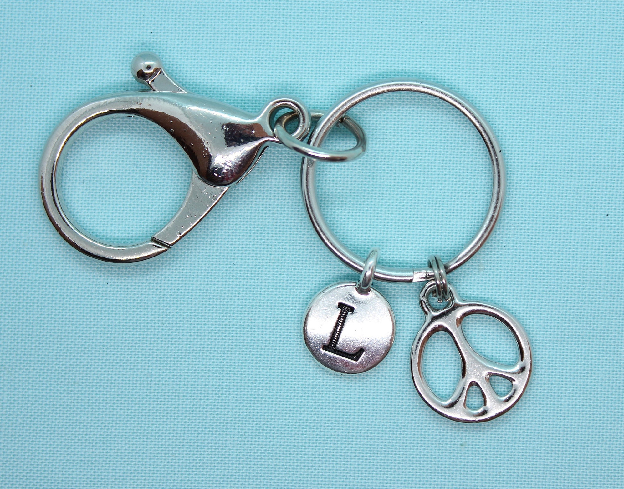 Peace Keychain Personalized, Peace Charm Silver, Peace Lover Gift