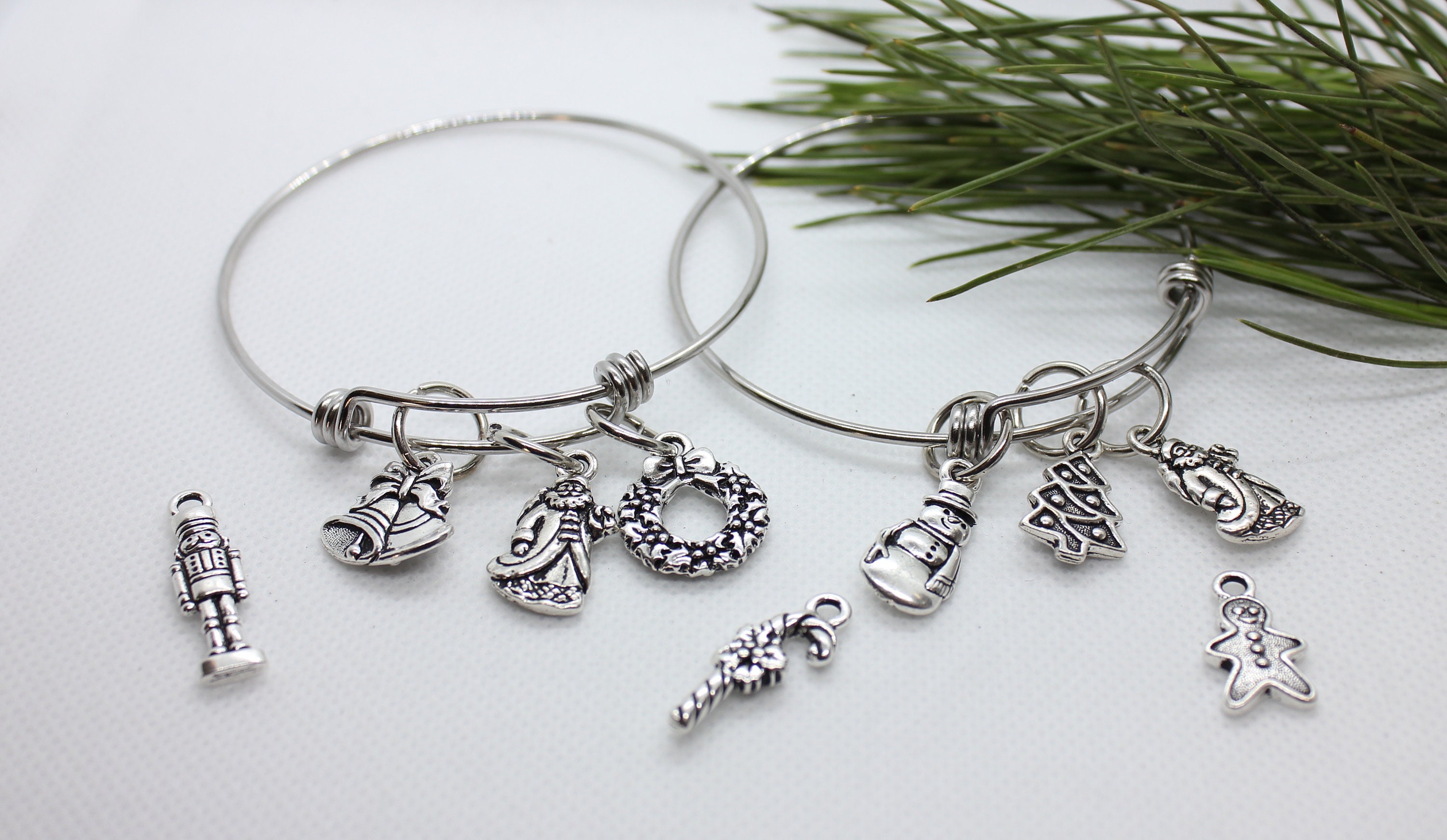 Nutcracker Bracelet, Christmas Charm Bracelet, Christmas Bangle