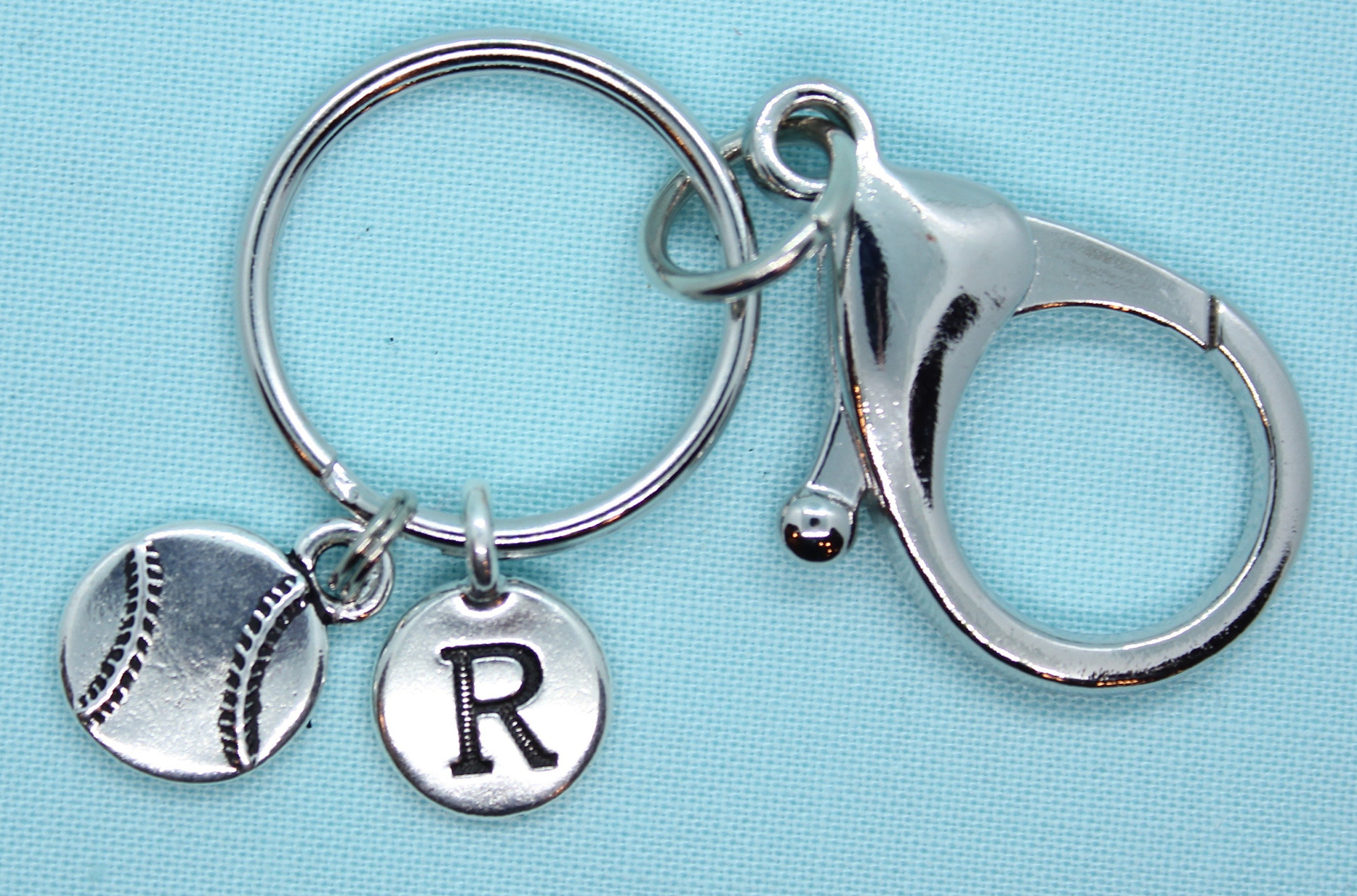 Stainless Steel Baseball Keychain, Baseball Zipper Pull, Baseball Lover