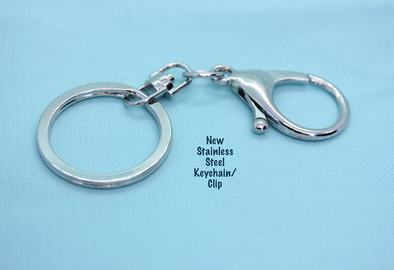 Cross Keychain Stainless Steel Keychain With Clip Silver Etsy