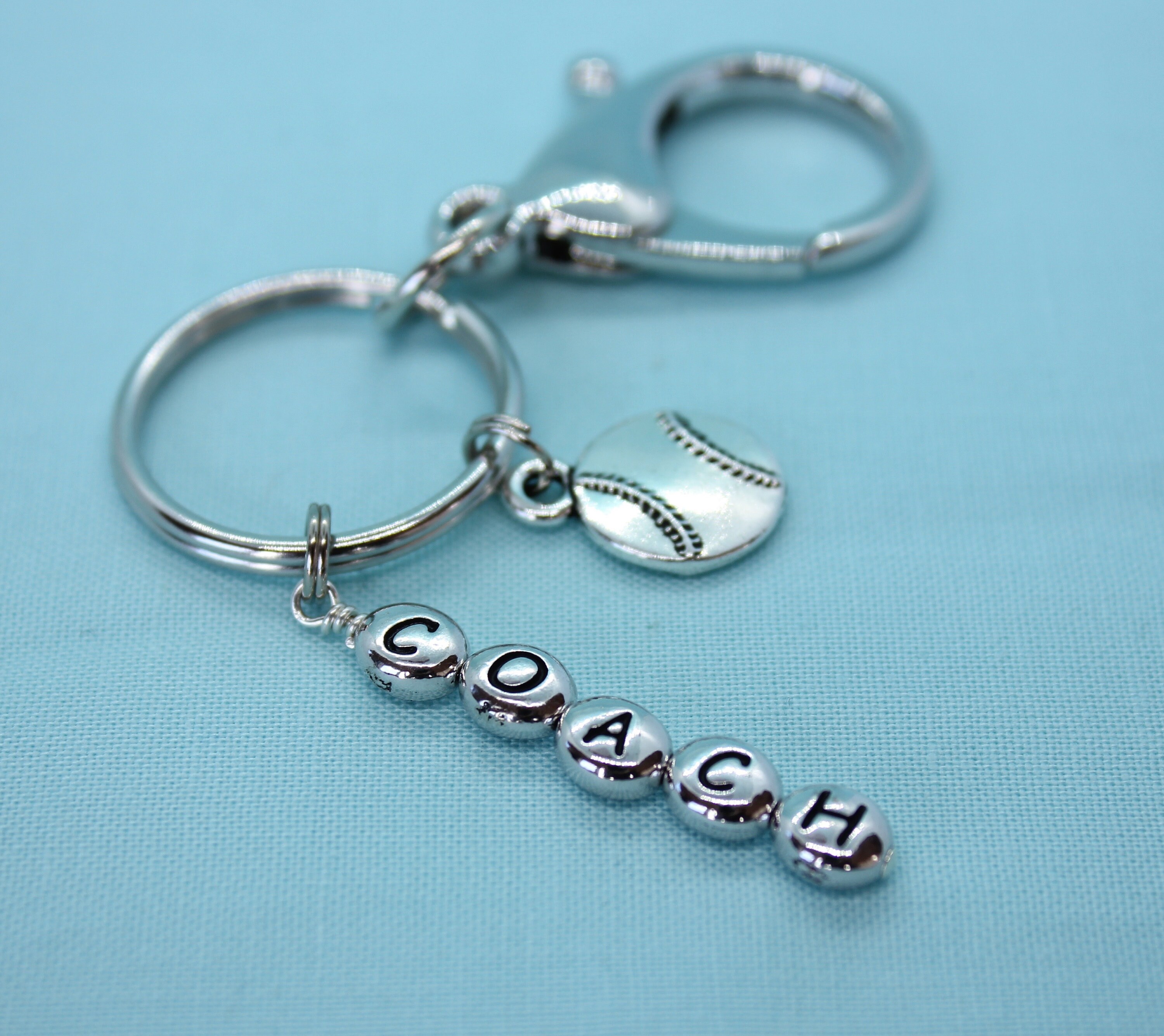 Softball Coach Gift, Softball Team Gift, Stainless Steel Keychain