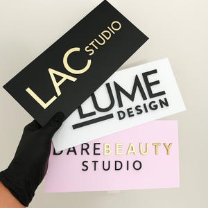 Custom 3D Acrylic Business Sign: Salon & Studio Wall Decor