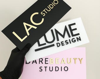 Custom 3D Acrylic Business Sign: Salon & Studio Wall Decor