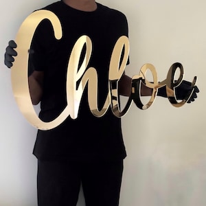 Personalized Gold Acrylic Name Sign: Nursery Decor