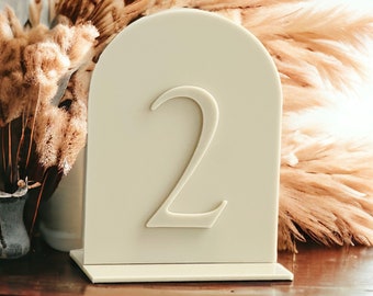 Minimalist Acrylic Table Numbers: Modern Wedding Decor (w5"xh7")