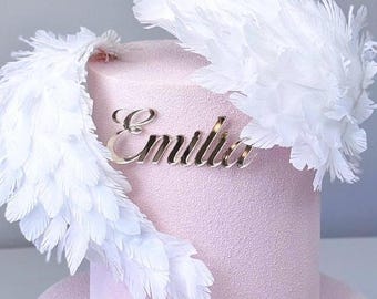 Script Font Acrylic Cake Topper: Personalized Name Charm