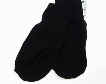 Black Cotton mittens for babies and kids, Tirigolo