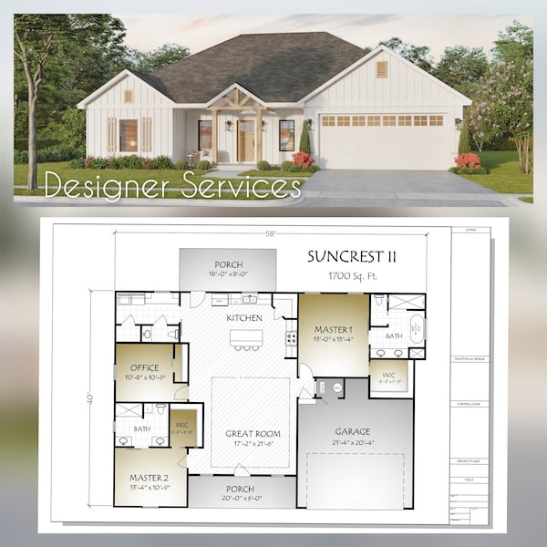 Suncrest II House Plan, 1700 Heated Square Feet