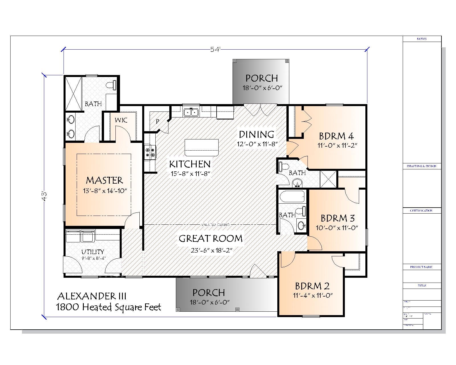 The Alexander II Plan is a charming 1800 square foot house plan available on Etsy that features a spacious layout perfect for a small family or couple. With three bedrooms, two bathrooms, and an open concept living area, this plan offers the perfect blend of functionality and style for those looking for a cozy and comfortable home.