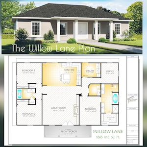 Willow Lane House Plan, 1665 Square Feet