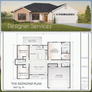 Redmond House Plan, 1467 Heated Square Feet