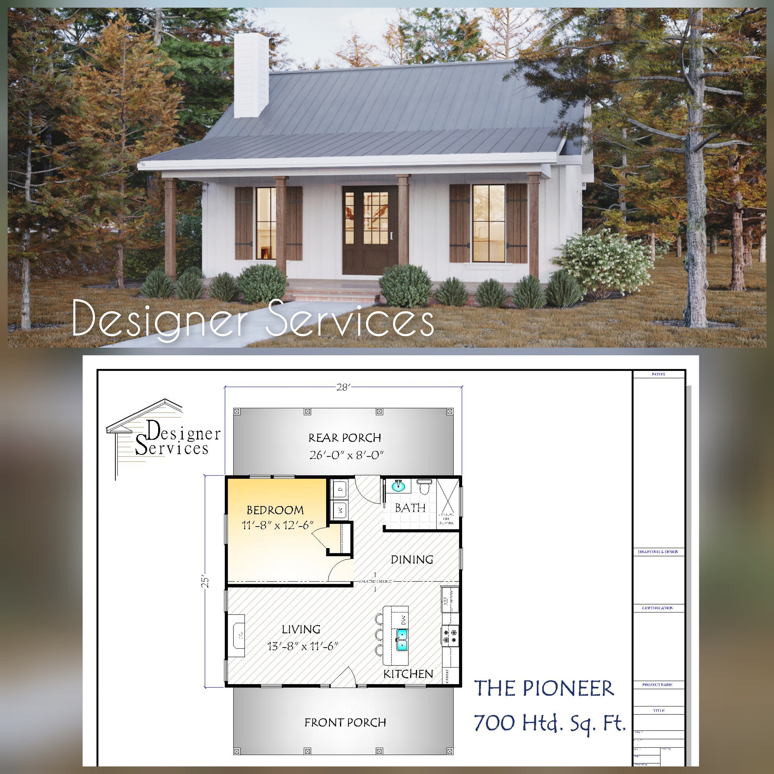Pioneer Plan 700 Square Feet Etsy