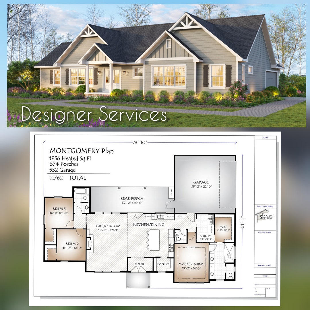 Montgomery House Plan Etsy