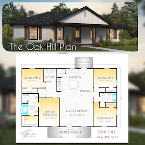 Oak Hill House Plan, 1664 Square Feet