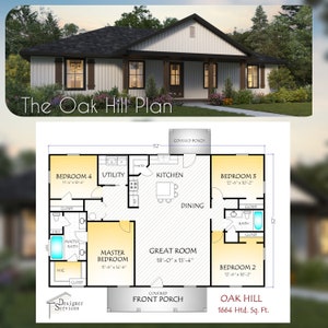 Oak Hill House Plan, 1664 Square Feet