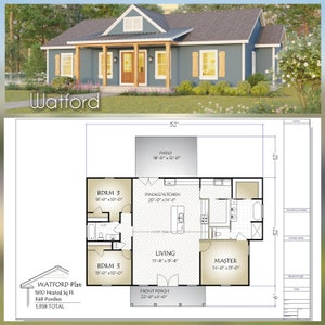 Watford House Plan, 1610 erhitzte Quadratfuß