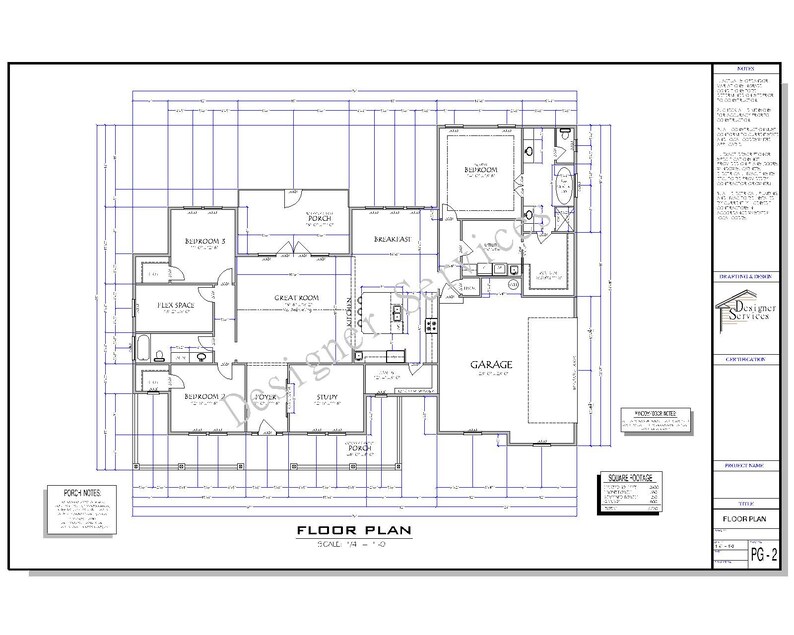 Ellermont House Plan 2400 Square Feet Etsy