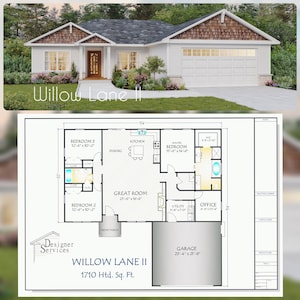 Willow Lane II House Plan, 1710 Square Feet