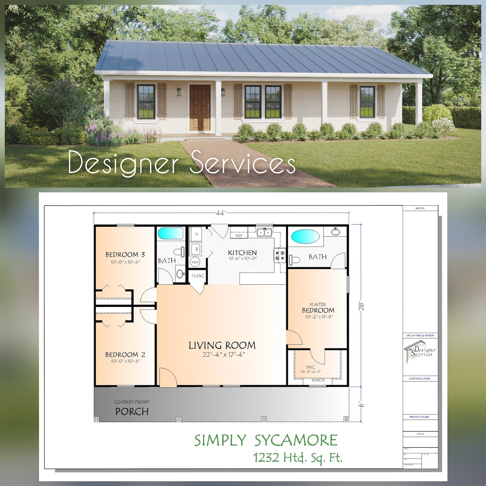 Sycamore House Plan 1232 Square Feet Instant Download Etsy Sycamore House Plan 1232 Square Feet Instant Download Etsy