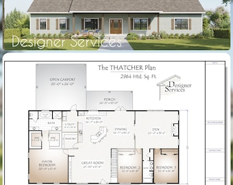 Thatcher House Plan, 2964 Square Feet