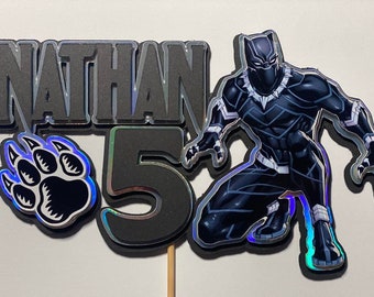 Black Panther -personalised card cake decoration topper