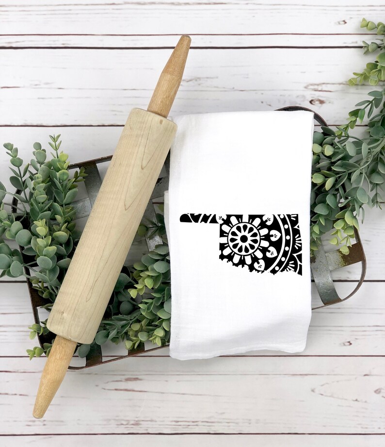 Download Mandala Oklahoma State Outline Hand Towel Flour Sack | Etsy