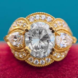 Oval Moissanite Engagement Ring, Moissanite Wedding Ring For Gift,  Anniversary Gift, Promise Ring