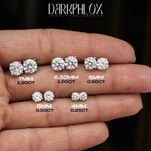 White Moissanite Stud Earrings / Engagement Stud Earrings / Wedding Earrings / Earrings for women / Screw Back Earrings