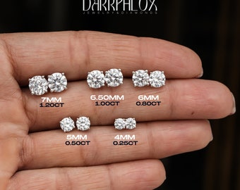 Weiße Moissanite Ohrstecker / Verlobungs Ohrstecker / Hochzeit Ohrringe / Ohrringe für Frauen / Screw Back Ohrringe