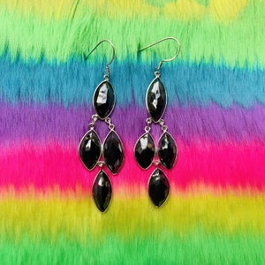 45.54CTW, Black Moissanite, Black Earrings, HandMade Earrings, Gift Earrings, Minimalist Earrings, Women Style Earrings, Moissanite Earring