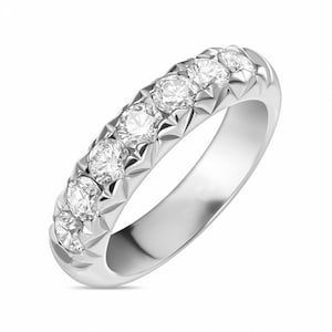 14K Solid Real White Gold 7 Diamanten Frauen Ehering Ehering, Moissanit Diamant Band, Jubiläumsband für Frau