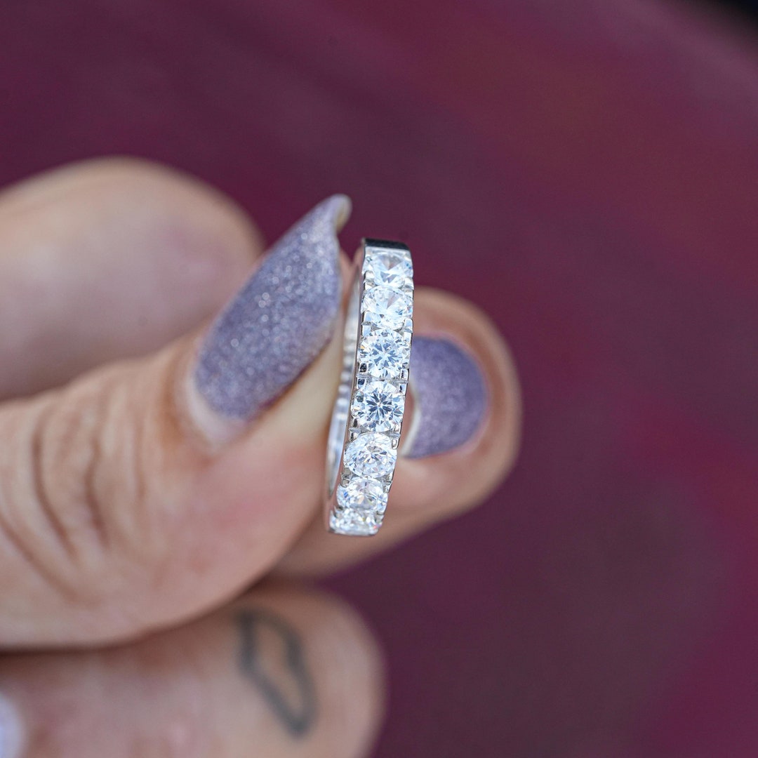Lab Grown Diamond 14k White Gold Half Eternity Ring - Etsy Australia