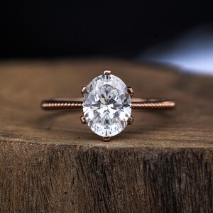 Elegant Oval Cut Lab Grown Diamond Engagement Ring | Solitaire Rose Gold Wedding Ring | Unique Gift for Her | Oval Diamond Ring
