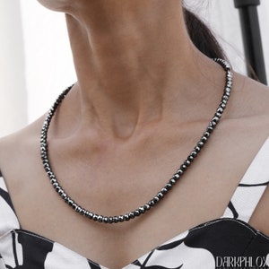 5MM 150.00 Carat Black Moissanite Beads Necklace, Black Diamond Beads, Black Loose Diamond Beads, Round Diamond Beads, Moissanite Neckalce