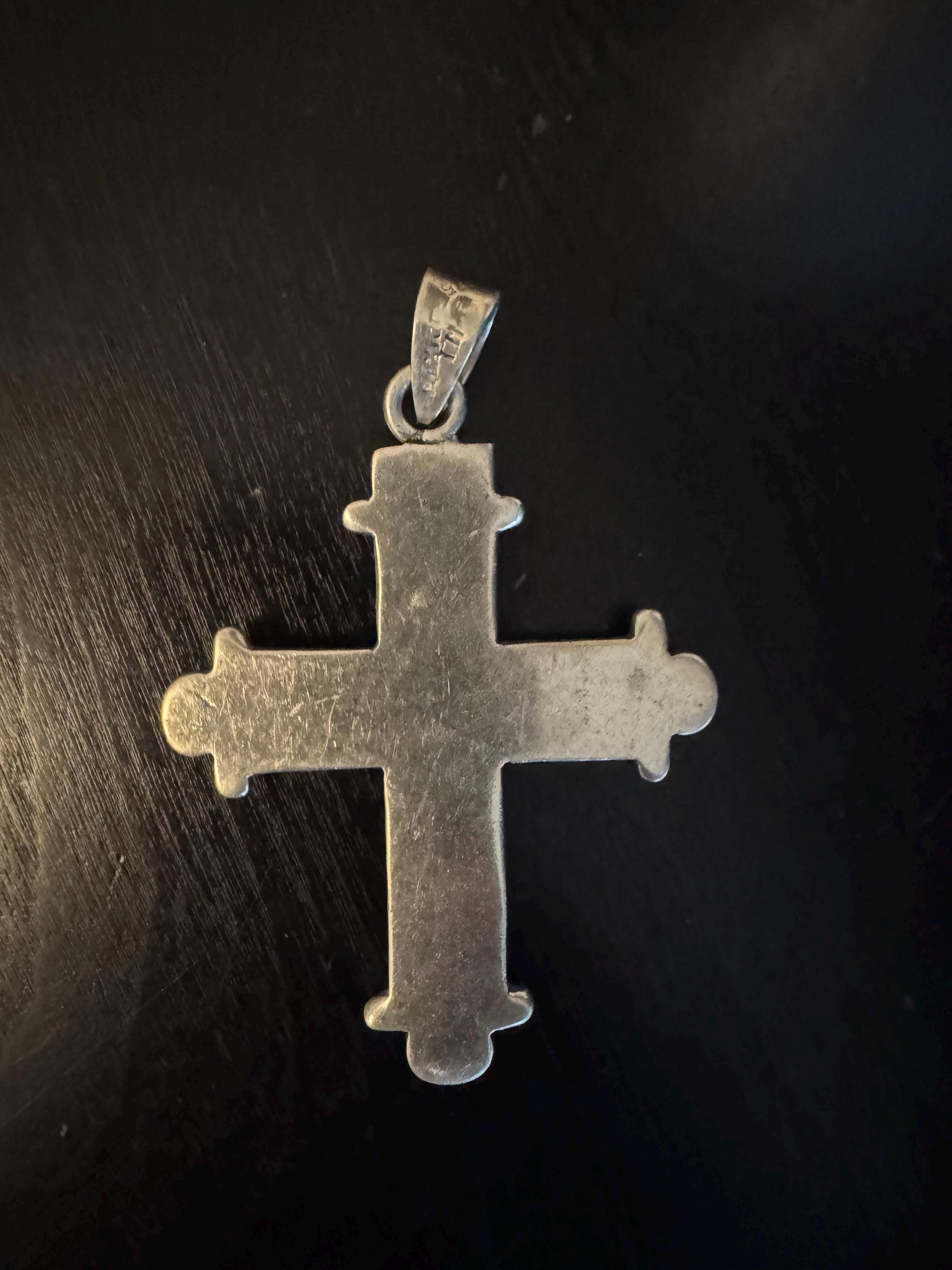 Mexican Taxco Sterling Silver Cross Pendant - Etsy