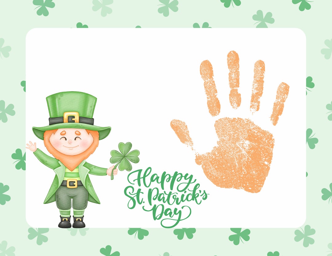 Baby's First St. Patrick's Day, Printable Handprint Art, Baby Keepsake ...