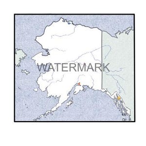 Alaska Karte zum Ausfüllen und Ausmalen