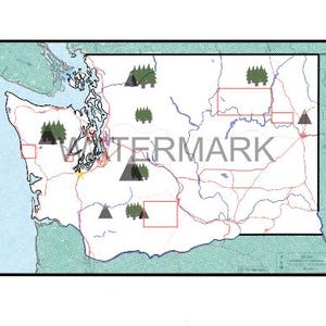 Washington State Karte zum Ausdrucken
